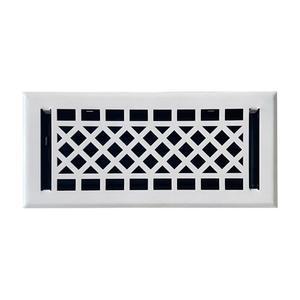 엠파이어 레지스터 Co, 통풍구 커버 - 4x10 인치, 아트 앤 크래프트 디자인, 화이트 마감, 헤비 듀티 플로어 커버, 메탈 댐퍼 부착 홈 전용