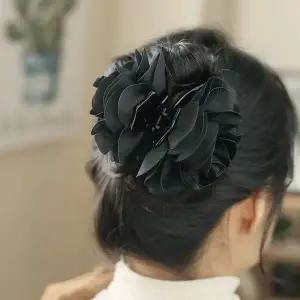 엔젤슈슈 쉬폰 플라워 집게핀 꽃잎 반묶음 머리핀