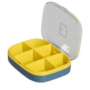 휴대용 6칸 알약 케이스 약통 소분 보관함 블루