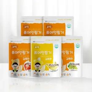 퓨어잇 핑거 아이과자 길쭉한 과일스틱 5가지 맛 아기 간식 유아 (WFKB3WL)