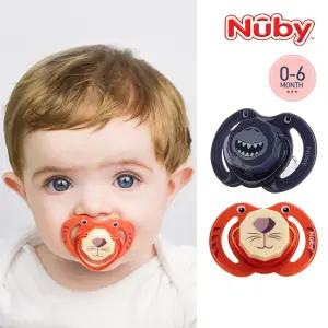 편안한 동물 노리개 젖꼭지(2P)(0-6개월)(상어호랑이)