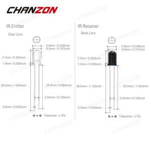 호환 100pcs 5mm IR LED 방출 다이오드 이미 터 수신기 적외선 포토 트랜지스터 DIY PCB