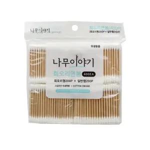 ( )순면 나무면봉 회오리 일반 혼합형 귀청소 400P 위생 귀이개 메이크업 목욕탕