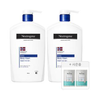 뉴트로지나 데일리 바디 워시 950ml, 2개+증정(아비노 캄앤리스토어 오트 젤 모이스처라이저 6ml, 2개)