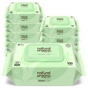 [네츄럴오가닉] 아기물티슈 오리지널 플레인 스마트캡형100매[10팩]