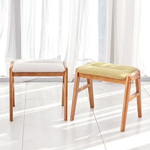 감성 패브릭 원목 스툴
