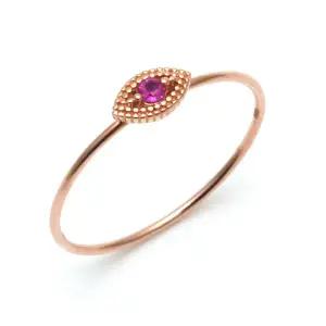 [비앤비골드] 14K/18K 천연 루비 이블아이 텐션 유닛링 반지 NPR21617
