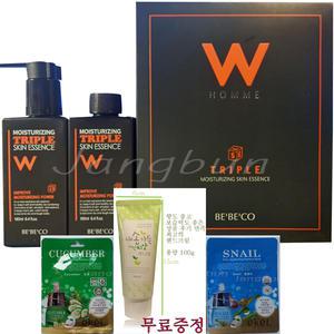 남성 남자 올인원 포 맨 로션 톤업 옴므 화이트닝 주름 베베코 더블유 트리플 에센스 기획세트