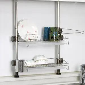 센스 기둥식 400 2단(골드)  식기건조대 주방선반 씽크대선반