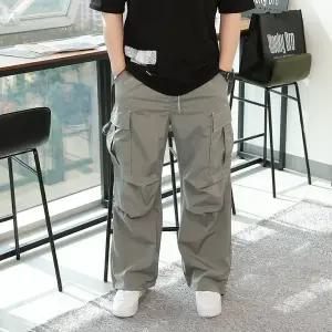 [우기브로]WDK 남자 3컬러 우븐 카고 스트링 벌룬 와이드 팬츠