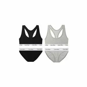 [하프클럽/캘빈클라인 언더웨어]CK 여성 코튼 스포츠브라 브라렛+팬티 세트 QP1114+F