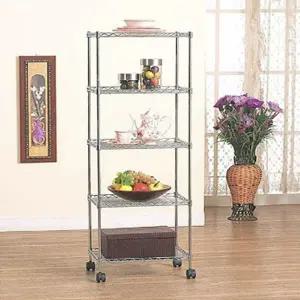 [하프클럽/알티피아]수납 5단 선반 모듈 틈새 이동식 트롤리 철제