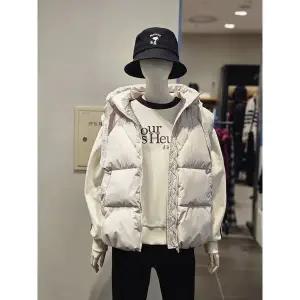 [클라이드앤](김해점)[클라이드 frank stone] 여성 레터링 후드 패딩 베스트 FODVT941F