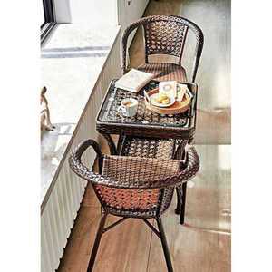 라탄 테이블 세트 야외 테라스 카페 베란다 2인 탁자 체어