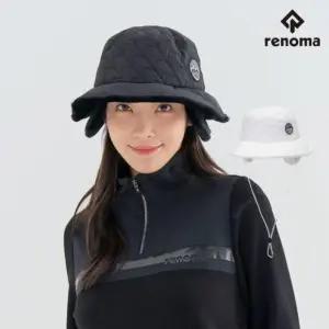 레노마골프 여성 겨울 퀼팅 귀달이 패딩 벙거지모자 N-8814