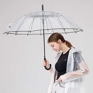 투명 장우산 양산 16K 초경량 자동 고급 대형 원터치 튼튼한 폴딩 우산