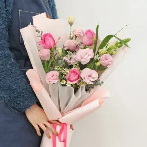 마이플랜트 졸업식 축하 생화 꽃다발 핑크 L 입학식 기념 선물 꽃배달