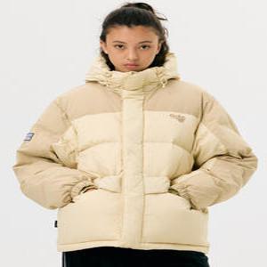 [GOLA] BLOCK HOODIE DOWN [BEIGE]