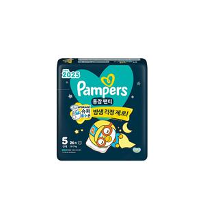 팸퍼스 2025 통잠팬티 팬티형 밤기저귀 5단계 1팩 총 26매 12-17kg 흡수존