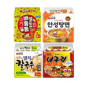 안너칼멸(안성탕면5,너구리5,배홍동칼빔면4,멸치칼국수5)