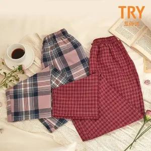 [TRY](22FW신상)(단독)(끝장최종가) 트라이 여성 플란넬 코튼 팬츠 (2종)