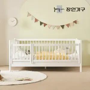 장인가구 뉴피터 SE0등급 키즈 데이베드 올가드형 원목 침대 SS+본넬 유로탑매트