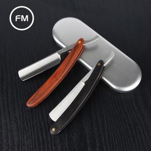 일본 일자 이발소 외날 바버샵 페더 면도기 클래식 바버 군대 마호가니