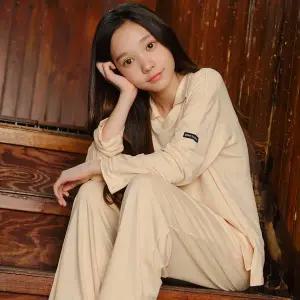 [마밤오가닉]MSMV 피치기모 아동 주니어 잠옷 초등학생 파자마 내의 실내복 세트 카라넥버터옐로우