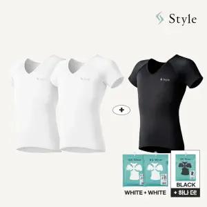 (남성용 2장+1장더) MTG 스타일 BX 리프팅 웨어 자세교정 기능성 스포츠 티셔츠 BLACK / WHITE