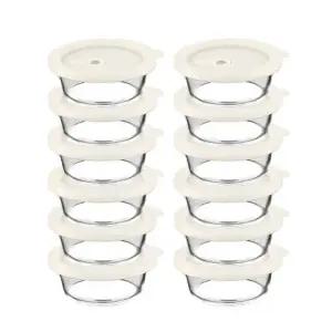 내열오븐유리 촉촉한 즉석한끼용기 원형 400mlx6p -2개 밥용기 유리용기 냉동밥보관 찜기 반찬통