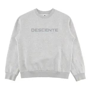 데상트 코튼 기모 컴포트핏 워딩 그래픽 맨투맨 SP323UHT93MGRY