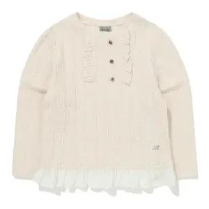 [롯데백화점]빈 프릴 장식 아이보리 티 블라우스BZ62TS04IV