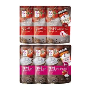 청정원 싱글파우치로제소스 170g  + 토마토소스 170g, 각 3개 (총6개)