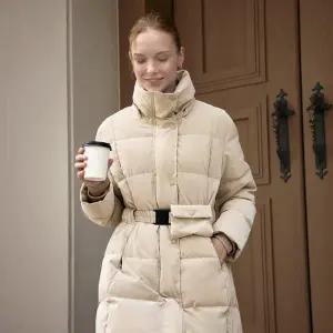 [위뜨](강남점) [25FW] 페이크레더 벨티드 구스다운 코트 HTWPD5L08T