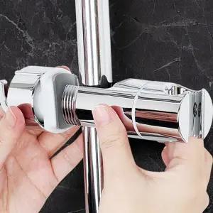 욕실 거치대 다각도 후크 파이프 슬라이드 바 샤워기 행거 높이 조절 화장실 고정 도구 걸이 용품 헤드