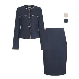 [하프클럽/비비드시크릿가너]SET 여성 재즈 겨울 트위드 정장 자켓 스커트