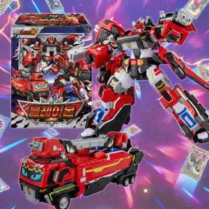 메탈카드봇W 블레이온 화염의 사자 소방차 변신 로봇 장난감