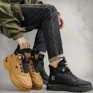 [옷자락]남성 하이탑 다이얼 스트랩 기모 운동화