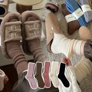 비타린VITARIN 하이뷰 2953  지앤 골지 양말 겨울 중목 장목 무지 베이직 데일리 친구 커플 선물