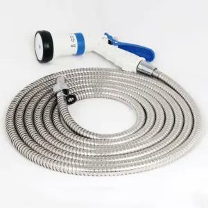 화장실청소호스 꼬임방지 스텐 호스 세트 3M 청소용호스 워터건 코일호스