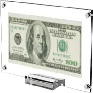 볼로요 아크릴 달러 지폐 디스플레이 프레임 7.5인치 1PC 투명 테이블탑 화폐 스탠드 홀더 수집가용 이젤