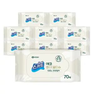 [하프클럽/유한킴벌리]유한킴벌리 스카트 에코 물티슈 70매 리필형 10개