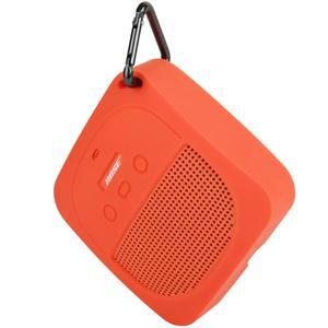 [미국배송] 보스 사운드링크 마이크로 스피커와 호환되는 TXESIGN 실리콘 케이스 금속 후크가 있는 부드러운 여행용 휴대용 케이스 보호 커버(보스 케이스(오렌지)