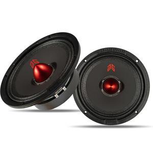 [미국배송] GAOOGER MX65E1 미드레인지 라우드스피커 6.5인치 레드 불릿 400W 최대 6옴 프리미엄 품질의 자동차 또는 트럭용 오디오 도어 스피커 블랙(2개 스피커)