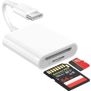 [미국배송] USB C SD 카드 리더 USBC TO SD/MICRO 2IN1 고속 타입 카메라 메모리 어댑터 OTG 아이폰호환 15 이상/아이패드호환/GALAXY/애플호환 PRO 및 기타 UBC 장치와 호환됨