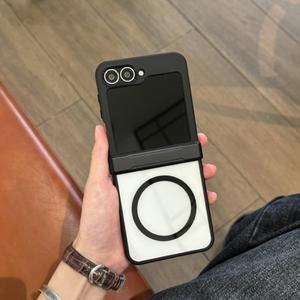 [호환품]삼성 호환 갤럭시 호환 Z 플립 4 5 6 7용 투명 마그세이프 케이스 힌지 폴드 충격 방지 마그네틱