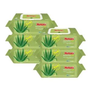 하기스 내추럴케어 아기물티슈 캡형 64매 6개입
