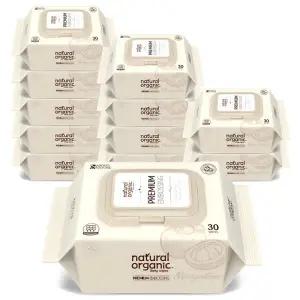 아기물티슈 네츄럴오가닉 프리미엄 엠보싱 휴대용 캡형30매 12팩 434601