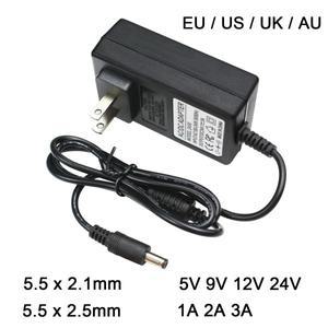 [호환품]AC110-240V DC 5V 9V 12V 24V 1A 2A 3A 범용 전원 어댑터 5.5x2.1/2.5mm EU 미국 AU 영국 공급 충