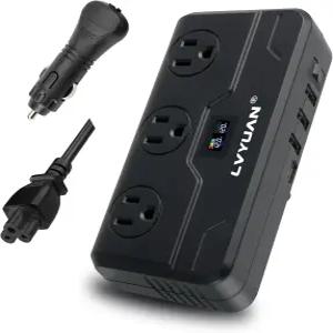 200W 자동차 파워 인버터 LVYUAN DC 12V ~ 110V /120V AC 플러그 어댑터 콘센트 [20W USB-C] / USB 고속